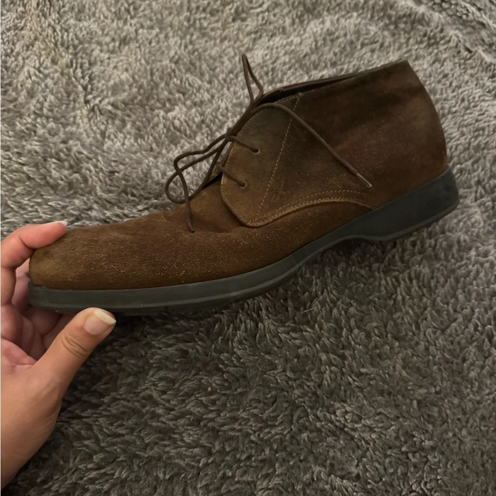 SALVATORE FERRAGAMO Men's Brown Suede Shoes